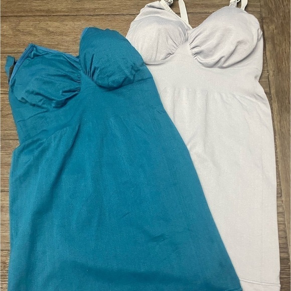Lot of 2 nursing Tommy control tank tops gray and teal - Picture 1 of 7